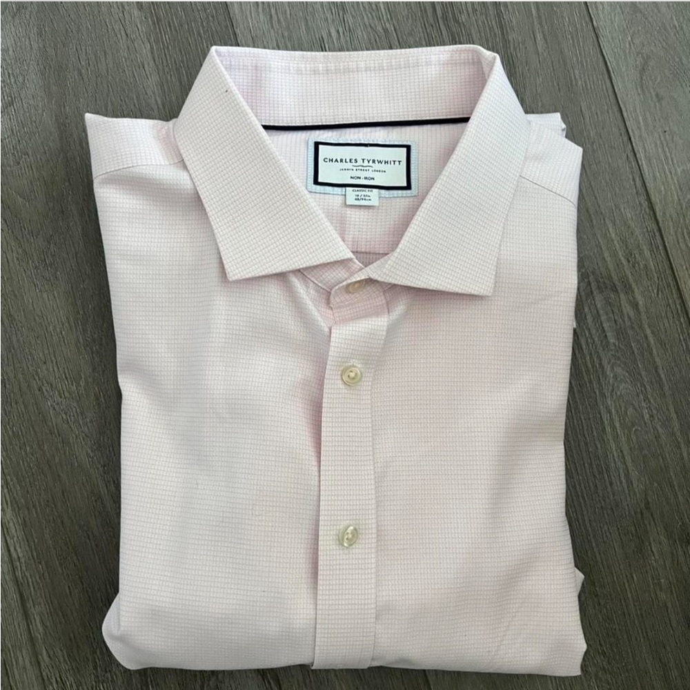 Charles Tyrwhitt Light Pink Gingham Dress Shirt